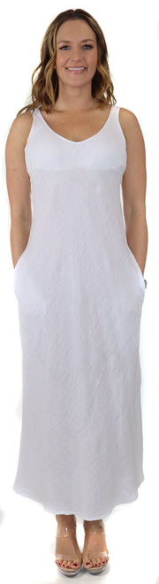 Women's Biased Long Maxi Dress, Perfect Fit Every Time, Made in Italy, 100% linen