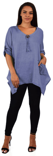 100% Pure linen washed OVERSIZE tunic, Plus size tunic, Relaxed fit tunic