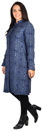New Wool blend Coat, Wool coat,  Sequin work, Plus size coat, Woman coat, Jamawar Coat, Paisley Coat.