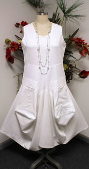 Lagenlook Dress, Cotton Flax Dress,  Quirky Dress, Parachute Dress, Plus Size Clothing, Plus Size Dress, medium to 2XL