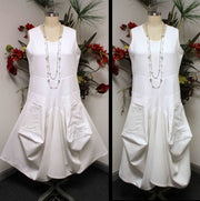 Lagenlook Dress, Cotton Flax Dress,  Quirky Dress, Parachute Dress, Plus Size Clothing, Plus Size Dress, medium to 2XL