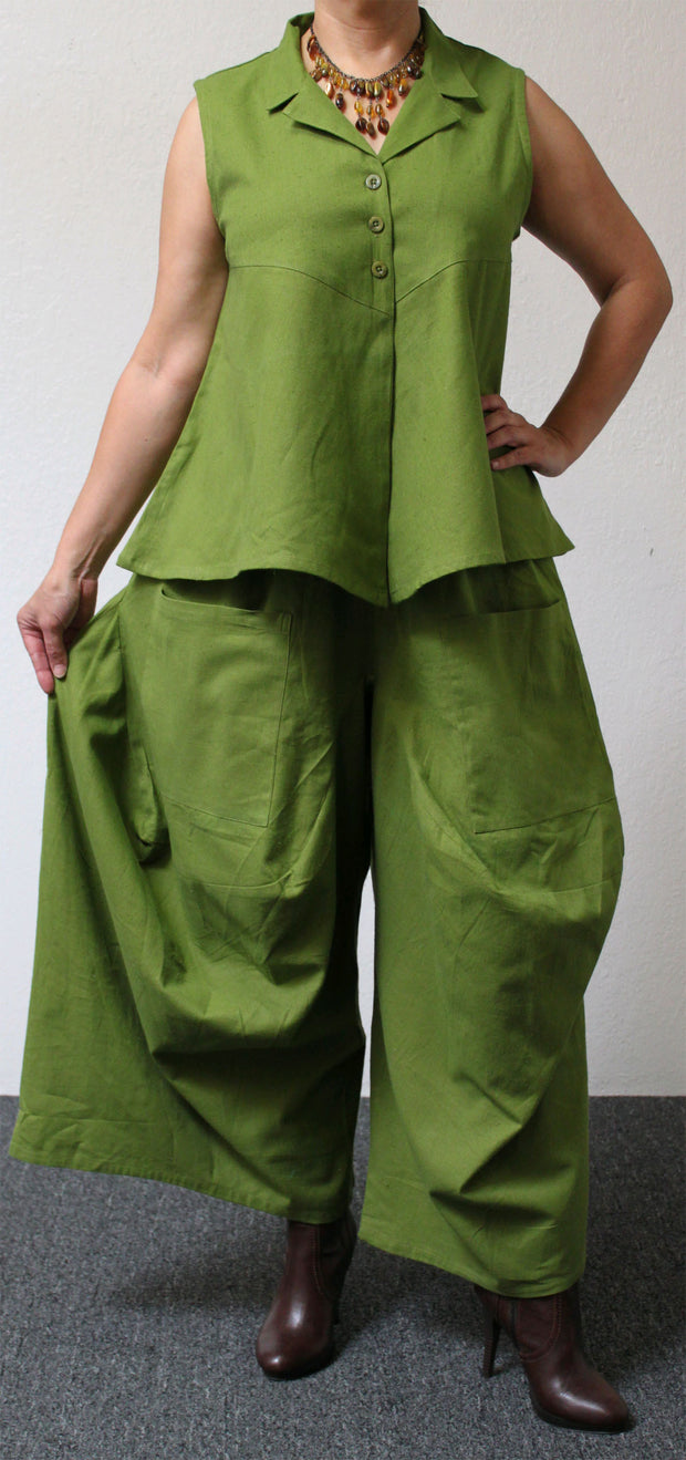 Designer Pant set, Cotton Pant Set , Lagenlook Pant Set, Slub Cotton Pants set, Women Pant Set, Boho Pant Set, Relaxed pant set