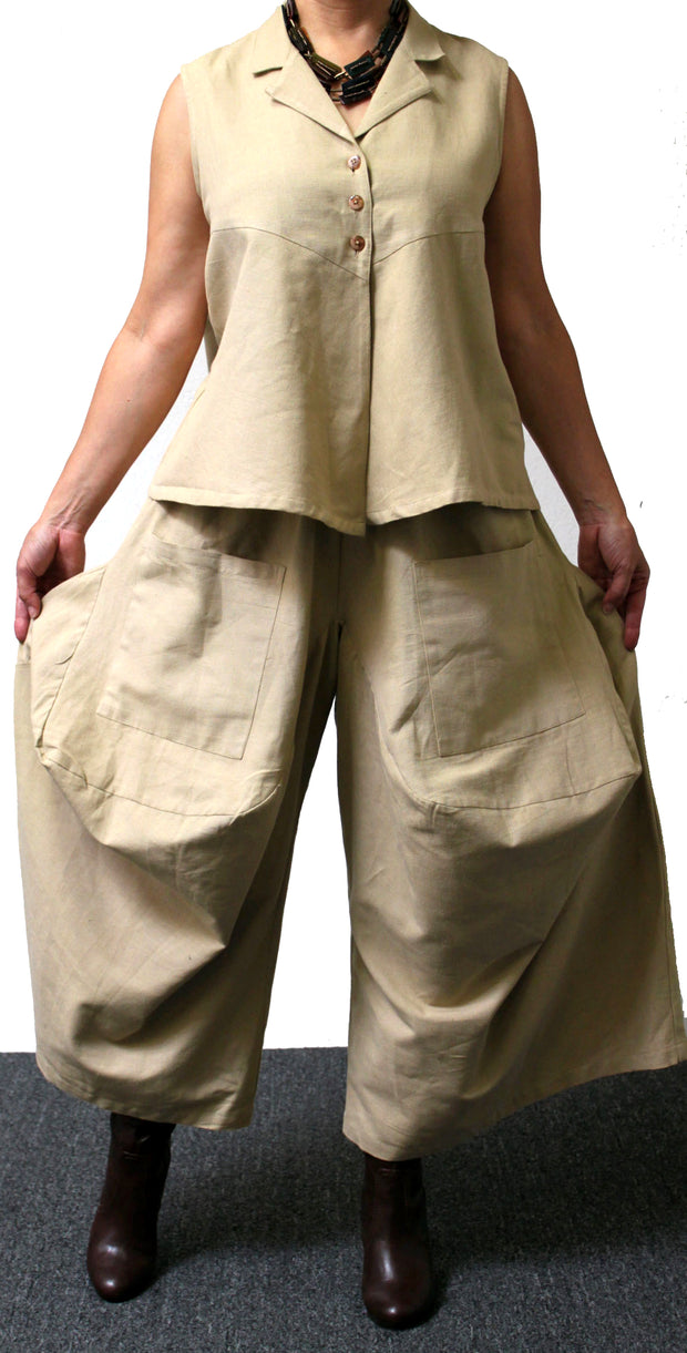 Designer Pant set, Cotton Pant Set , Lagenlook Pant Set, Slub Cotton Pants set, Women Pant Set, Boho Pant Set, Relaxed pant set