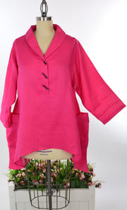 Linen Blouse, Linen Tunic, Plus Size Tunic, Asymetrical Tunic, Lagenlook Tunic, Plus size tunic top M TO 3XL