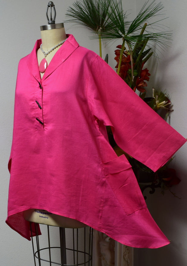 Linen Blouse, Linen Tunic, Plus Size Tunic, Asymetrical Tunic, Lagenlook Tunic, Plus size tunic top M TO 3XL