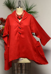 Linen Blouse, Linen Tunic, Plus Size Tunic, Asymetrical Tunic, Lagenlook Tunic, Plus size tunic top M TO 3XL