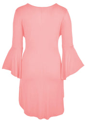 Women Plus Size High Low Bell Sleeve Gothic Blouse Tunic Top