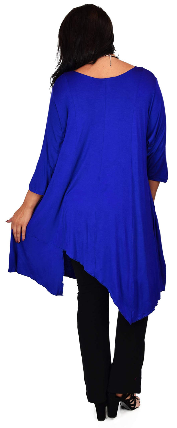 Plus Size Tunic, Full figured tunic, Summer Tunic,  Asymmetrical Tunic, Long Tunic, Designer Tunic, Women Tunic