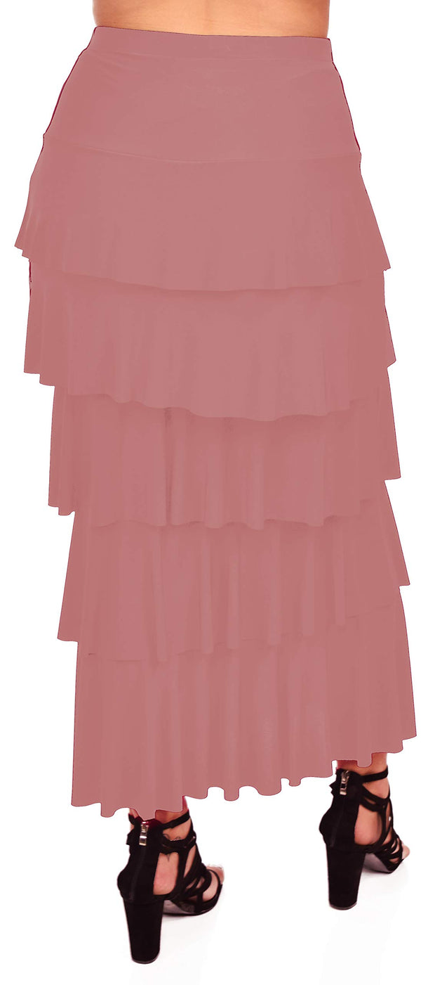 Boho Waterfall Tiered Layered Maxi Skirt | Reg & Plus Sizes