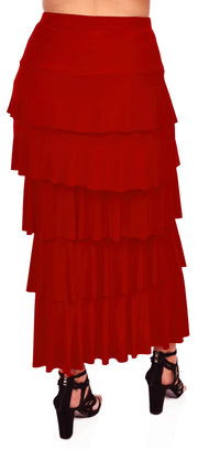 Boho Waterfall Tiered Layered Maxi Skirt | Reg & Plus Sizes