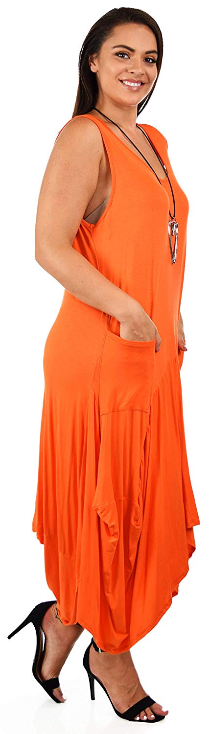 Dare2BStylish Plus Size High Low Sleeveless Loose Fitting Maxi Dress