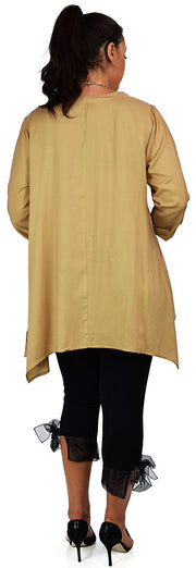 Artsy Tunic, Lagenlook Tunic,  Asymmetrical Tunic, Plus size clothing , Plus size tunic, Tunic with 3 Pockets . Size L/XL- 1XL/2XL- 3XL/4XL