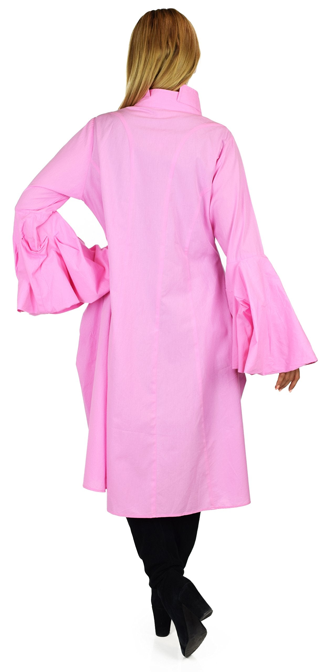 Dare2bStylish Women Western High Low Dress Shirt Blouse w/ Edwardian Sleeves | Reg & Plus Sizes