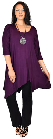 Plus Size Tunic, Full figured tunic, Summer Tunic,  Asymmetrical Tunic, Long Tunic, Designer Tunic, Women Tunic
