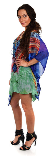Digital Print Caftan, Embellished Caftan, Beach wear Tunic, V Neck / Cover Up, Women Caftan, Summer Caftan,