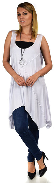 Summer Swing Flared Tank Top | Sleeveless Tunic Blouse Top