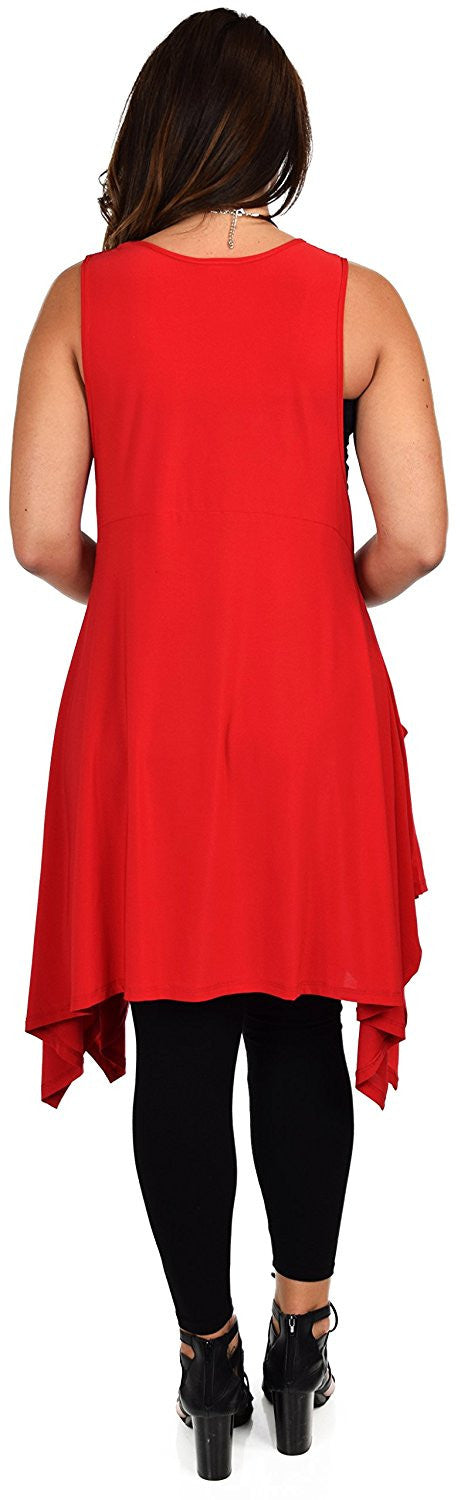 Plus Size Tunic, Swing Long Tank Tall Top | Sleeveless Summer Tunic , Full figured Tunic,