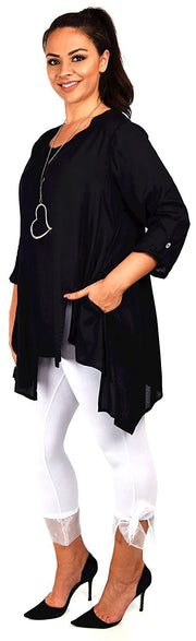 Artsy Tunic, Lagenlook Tunic,  Asymmetrical Tunic, Plus size clothing , Plus size tunic, Tunic with 3 Pockets . Size L/XL- 1XL/2XL- 3XL/4XL
