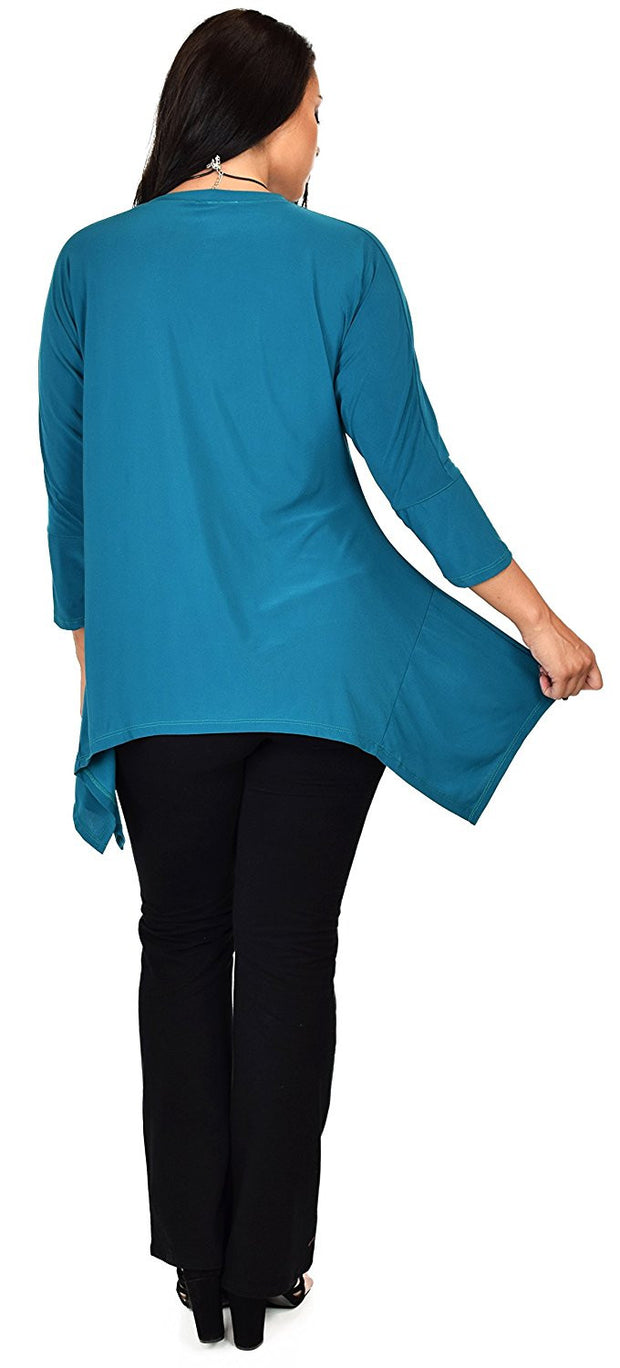 Summer Asymmetrical Fishtail Swing Tunic Shirt Top