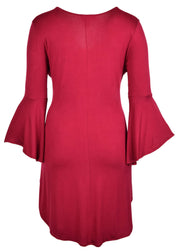 Women Plus Size High Low Bell Sleeve Gothic Blouse Tunic Top