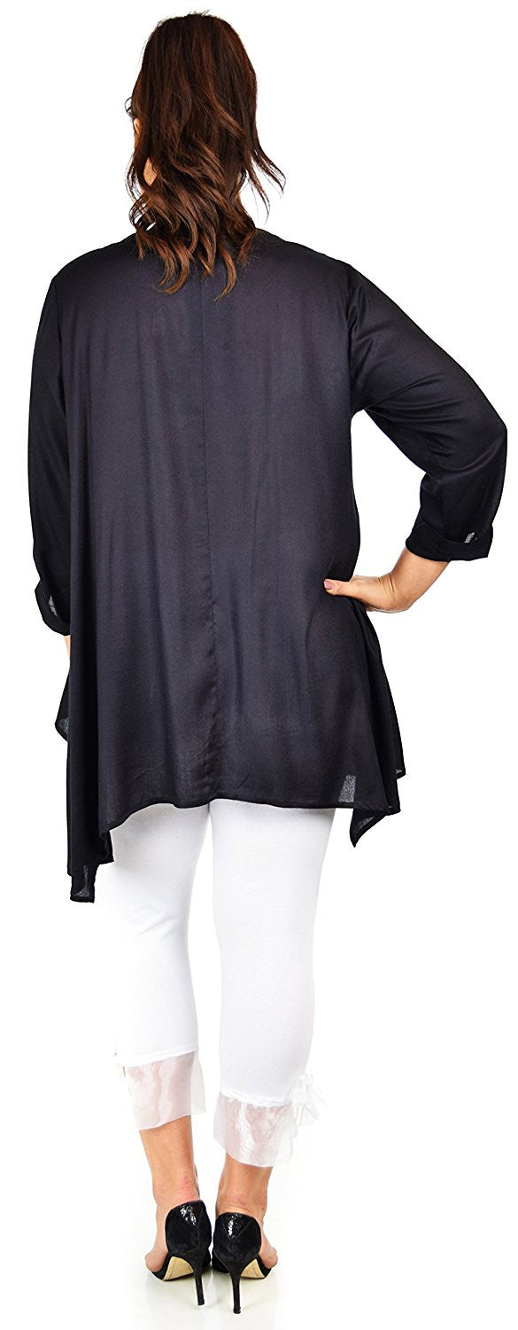 Artsy Tunic, Lagenlook Tunic,  Asymmetrical Tunic, Plus size clothing , Plus size tunic, Tunic with 3 Pockets . Size L/XL- 1XL/2XL- 3XL/4XL