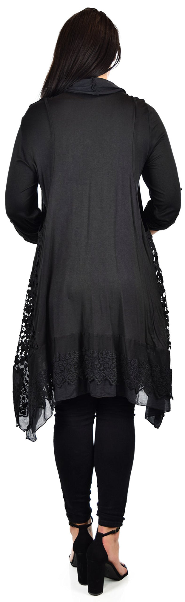 Desiner Tunic set, Women's 2 PC Netted Embroidered Lace Tunic set,  Blouse Top + Vest Set