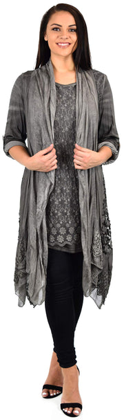 Desiner Tunic set, Women's 2 PC Netted Embroidered Lace Tunic set,  Blouse Top + Vest Set