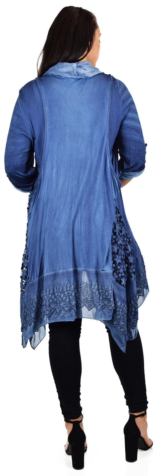 Desiner Tunic set, Women's 2 PC Netted Embroidered Lace Tunic set,  Blouse Top + Vest Set