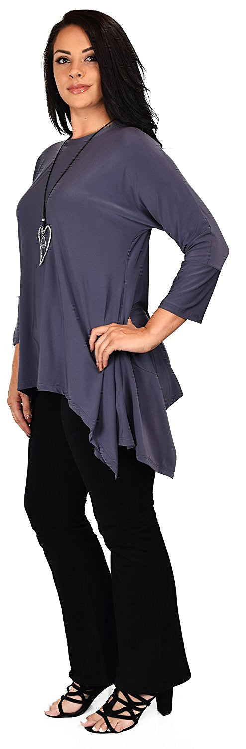 Summer Asymmetrical Fishtail Swing Tunic Shirt Top