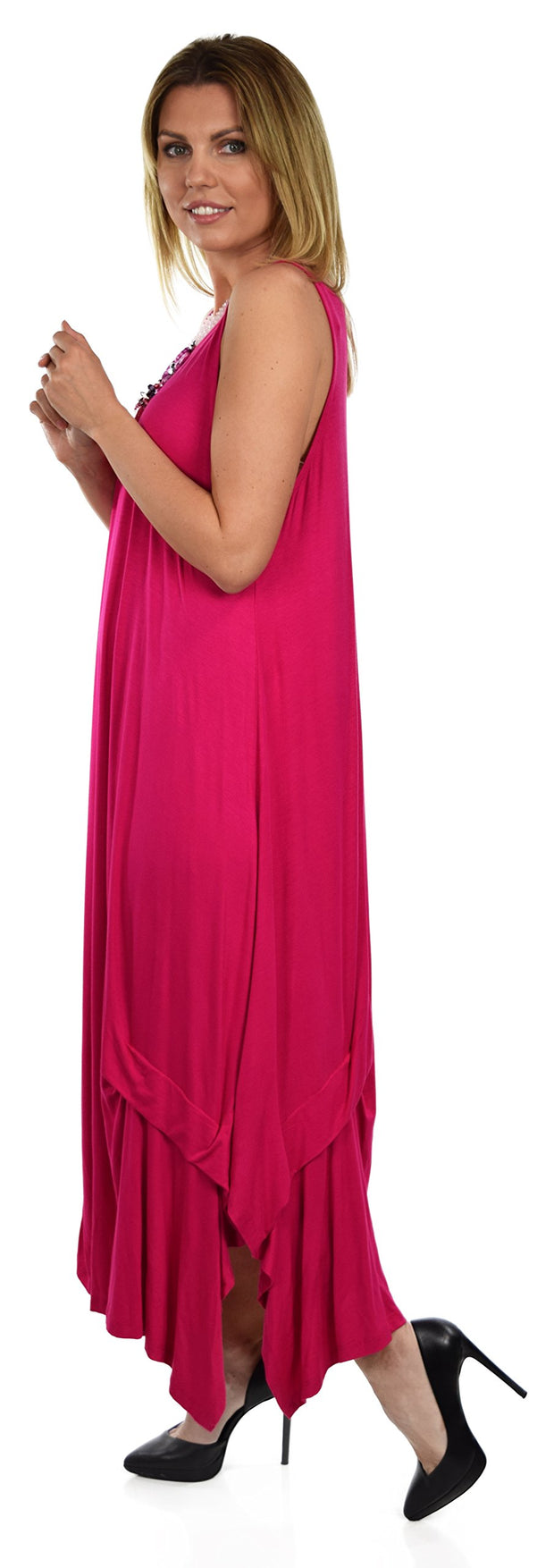 Sleeveless Loose Fitting Maxi Summer Dress in Plus Sizes