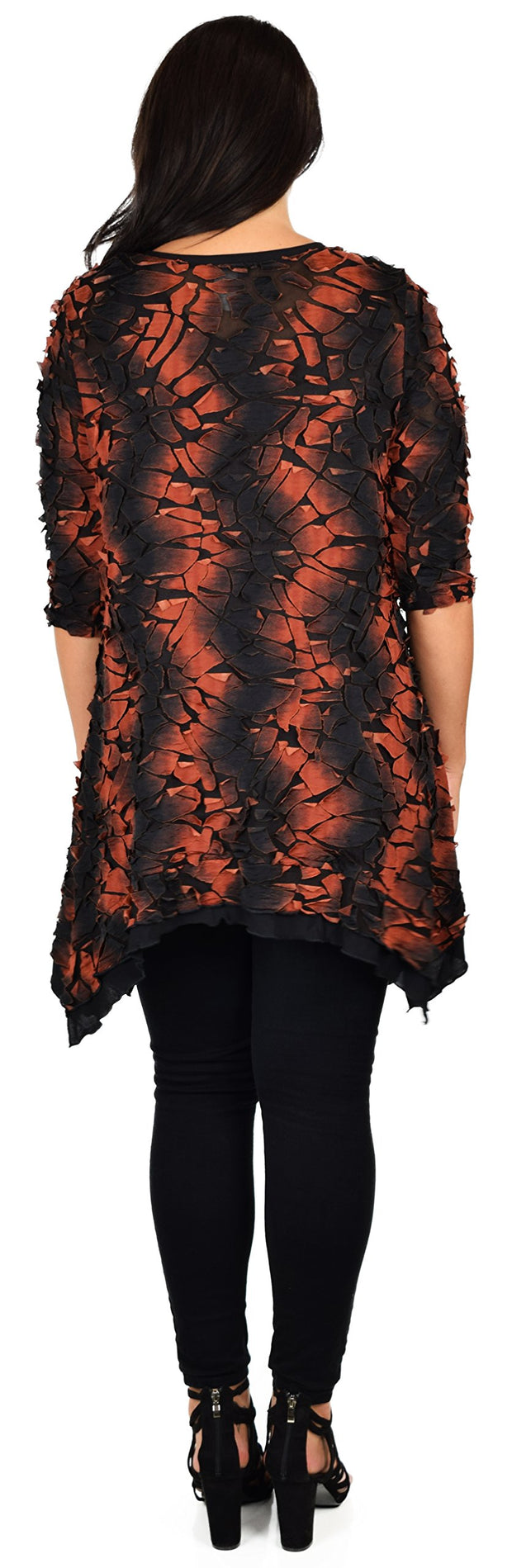 Plus Size 3/4 Sleeve A Line Swing Tunic Dress Blouse Top