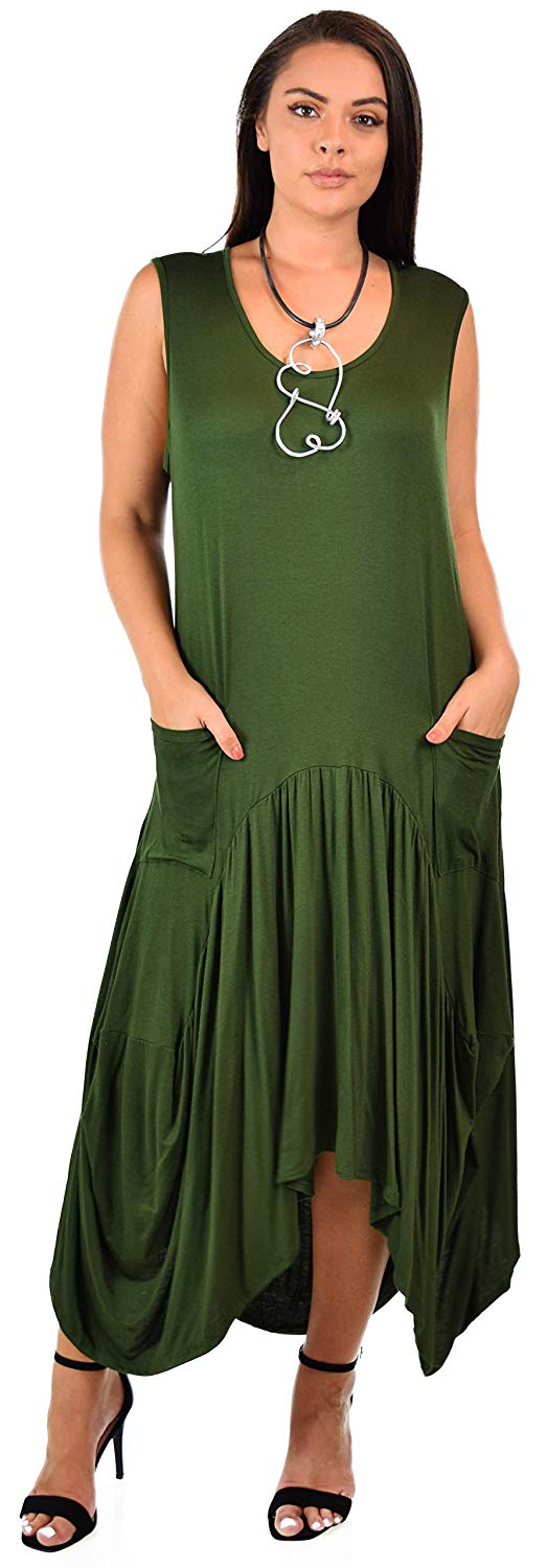 Dare2BStylish Plus Size High Low Sleeveless Loose Fitting Maxi Dress