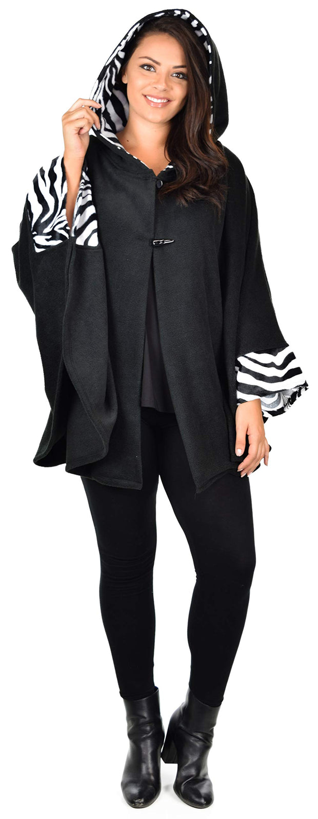Dare2bStylish Women Poncho Style Hoodie Sweater Fleece Cover Up for Cold Weather