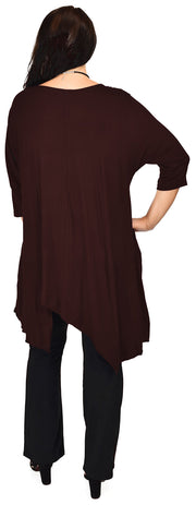 Plus Size Tunic, Full figured tunic, Summer Tunic,  Asymmetrical Tunic, Long Tunic, Designer Tunic, Women Tunic