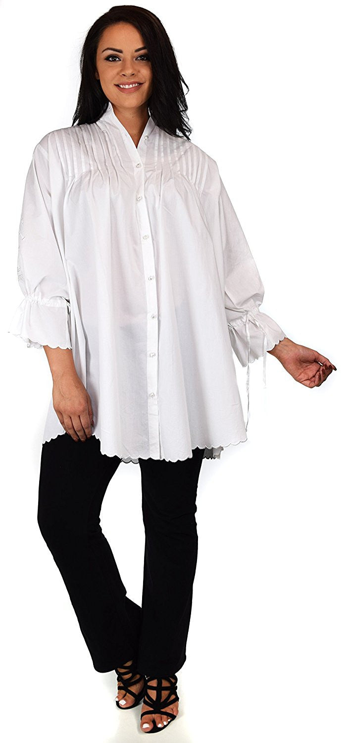 Embroidered Shirt, Plus Size Shirt, Oversized Button Down Dress Shirt, Embroidered Blouse