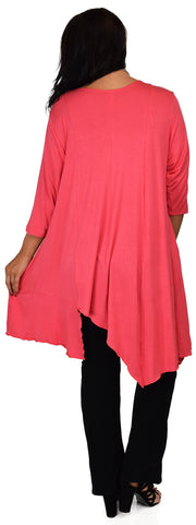 Plus Size Tunic, Full figured tunic, Summer Tunic,  Asymmetrical Tunic, Long Tunic, Designer Tunic, Women Tunic