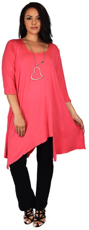 Plus Size Tunic, Full figured tunic, Summer Tunic,  Asymmetrical Tunic, Long Tunic, Designer Tunic, Women Tunic