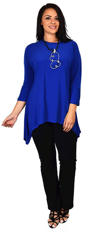 Summer Asymmetrical Fishtail Swing Tunic Shirt Top