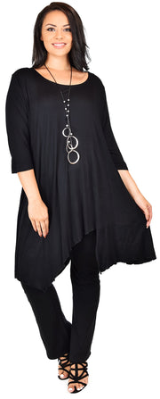 Plus Size Tunic, Full figured tunic, Summer Tunic,  Asymmetrical Tunic, Long Tunic, Designer Tunic, Women Tunic