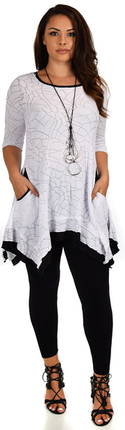 Plus Size 3/4 Sleeve A Line Swing Tunic Dress Blouse Top