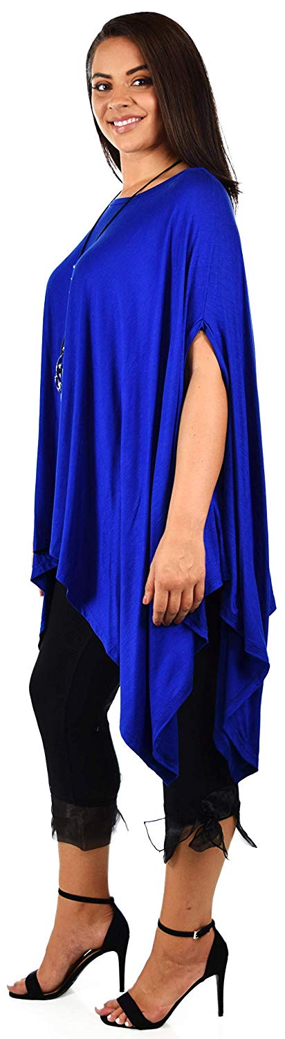 Dare2bStylish Women Versatile Loose Fit Dolman Poncho Tunic Dress Top Cover Up