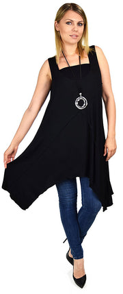 Summer Swing Flared Tank Top | Sleeveless Tunic Blouse Top