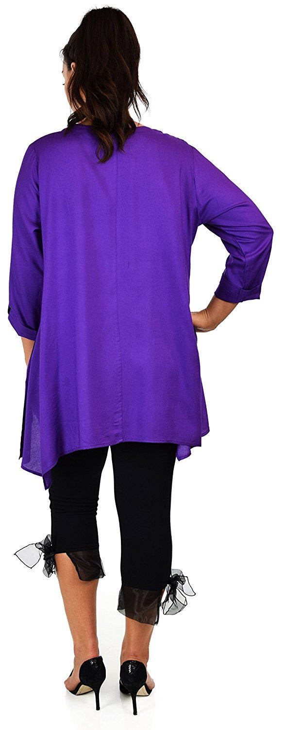Artsy Tunic, Lagenlook Tunic,  Asymmetrical Tunic, Plus size clothing , Plus size tunic, Tunic with 3 Pockets . Size L/XL- 1XL/2XL- 3XL/4XL