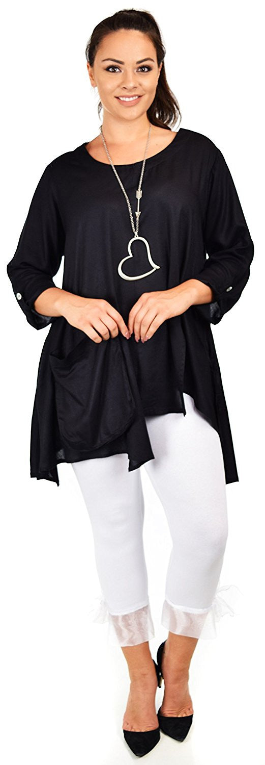 Artsy Tunic, Lagenlook Tunic,  Asymmetrical Tunic, Plus size clothing , Plus size tunic, Tunic with 3 Pockets . Size L/XL- 1XL/2XL- 3XL/4XL