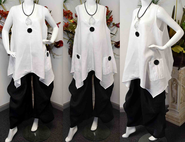Linen Blouse, Linen Tunic, Plus Size Tunic, Asymetrical Tunic, Lagenlook Tunic, Plus size tunic top M TO 3XL