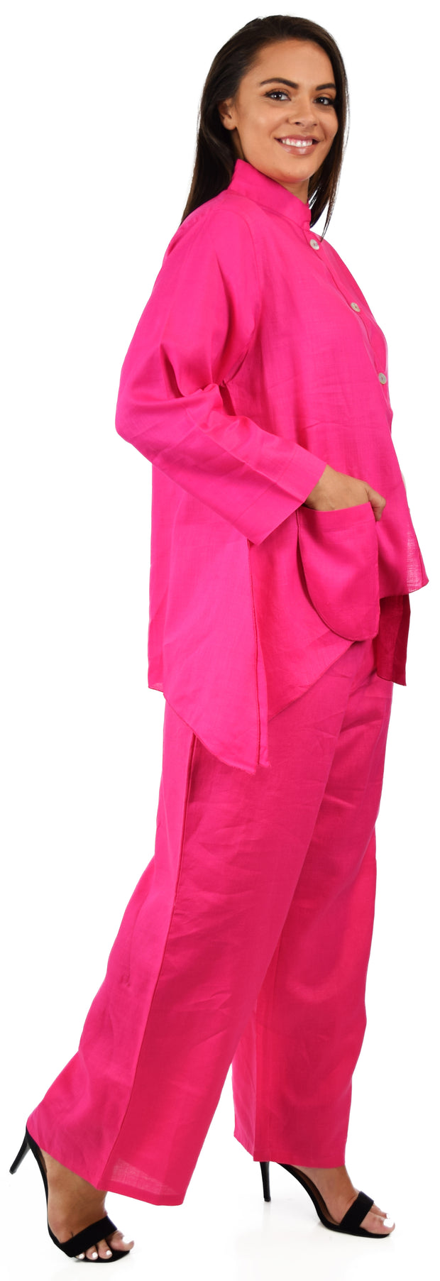 Women's Comfy 2 Piece Linen Summer Pants and Top Set, Linen Cooling Summer Outfit, Cooling Travel Set for Warm Weather, Reg and Plus Sizes