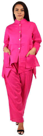 Women's Comfy 2 Piece Linen Summer Pants and Top Set, Linen Cooling Summer Outfit, Cooling Travel Set for Warm Weather, Reg and Plus Sizes