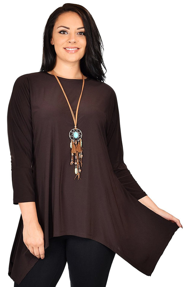 Summer Asymmetrical Fishtail Swing Tunic Shirt Top