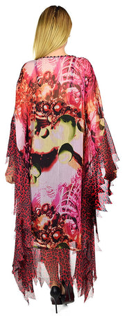 Beaded Stonework Caftan Poncho Tunic Top | Cover Up | Reg & Plus Sizes