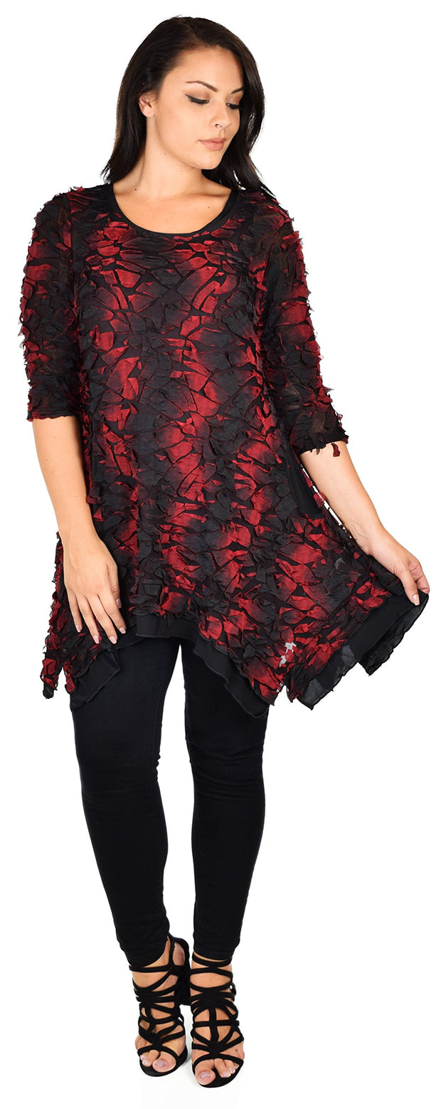 Plus Size 3/4 Sleeve A Line Swing Tunic Dress Blouse Top
